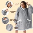 thumbnail image 2 of Sudadera con capucha para adultos y niños, forro sherpa, color gris, 2 of 7