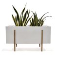 thumbnail image 1 of Maceta Jardinera Blanca Med Base Dorada Moderna Minimalista Macetas Y Maceteros Estilo moderno, elegante y minimalista., 1 of 5