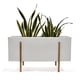 thumbnail image 1 of Maceta Jardinera Blanca Med Base Dorada Moderna Minimalista Macetas Y Maceteros Estilo moderno, elegante y minimalista., 1 of 5