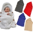 thumbnail image 2 of Saco de dormir de lana de punto para bebé de otoño e invierno, saco de dormir con botones, manta para fotografía, carrito de dormir, saco de dormir para fotografía de pañales, 2 of 6