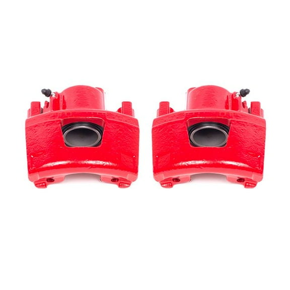 Power Stop Front Pair of Red Powder Coated Calipers S4600