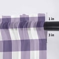 thumbnail image 5 of Purple Checkered Valance Curtains for Kitchen/Living Room/Bathroom/Bedroom Window, Rod Pocket Small Topper Half Short Window Curtains Voile Sheer Scarf, Farmhouse Buffalo Plaid 60"x18", 5 of 8
