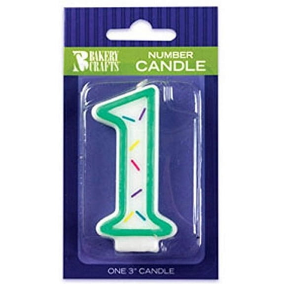 Oasis Supply Number-1 Sprinkle Birthday Candles, 3-Inch