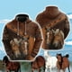 thumbnail image 2 of Sudadera con capucha para amantes de los caballos para hombre, ropa informal con gráficos de granja, jerséis con cara de caballo, chándal ecuestre, top informal Y2k para niño, 2 of 5