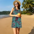thumbnail image 3 of KLL Snake And Rose Pattern Womens Summer Dresses 2025,Loose Round Neck Sleeveless Sundresses Tank Dresses with Pockets, 3 of 7