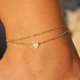 thumbnail image 4 of Turandoss Pulseras De Tobillo Con Inicial De Corazón Para Mujer, Tobillera En Capas Delicada Hecha A Mano Con Relleno De Oro De 14 Quilates, Pulseras De Tobillo Con Inicial De Corazón Para Mujer, 4 of 5
