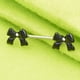thumbnail image 3 of 1 par de bowknot negro recta pezón barbell anillo 14 calibre dama elegante, 3 of 8