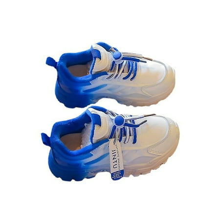 

Fangasis Kids Sneakers Breathable Athletic Shoes Comfort Running Shoe Boys Girls Trainers Gym Anti Slip Sport Blue with Plush Lined 11.5C