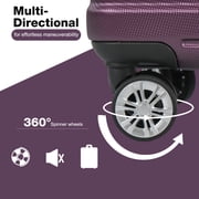 Tripcomp Hardside Luggage Set 3-Piece Set(21/25/29) Lightweight Suitcase 4-Wheeled Suitcase Set(Dark Purple)