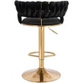thumbnail image 2 of Modern Home Luxe Soho Contemporary Adjustable Barstool/Bar Chair with 360° Rotation (Black/Gold, 2), 2 of 7