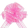 thumbnail image 1 of Uxcell 5Pcs 6" Large Organza Pull Bow Metallic Chiffon Gift Wrapping Bows Ribbon Pink for Wedding Presents Baskets Christmas, 1 of 6