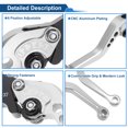 thumbnail image 4 of Ofertas Únicas Palancas Cortas de Freno y Embrague para Aprilia RS125 1996-2005 Palanca de Freno Ajustable en 6 Posiciones de Motocicleta T6 6061 Aleación de Aluminio Tono Plateado 1 Par, 4 of 7