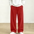 thumbnail image 2 of Pants For Boys Dqueduo Boys' Solid Color Straight Wide Leg Casual Sportswear Elastic Waist Side Pocket Corduroy Pants, Sizes 5-15 Years, 2 of 10