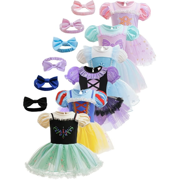 ATAIKU 6M-24M Baby Girls Princess Onesie Romper Dress Halloween Christmas Party Lace Gown Birthday Tulle Dresses with Headband