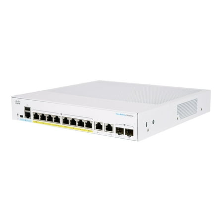 Cisco Business 350 Series 350-8FP-2G - Switch - L3 - managed - 8 x 10/100/1000 (PoE )   2 x combo Gigabit Ethernet/Gigabit SFP - rack-mountable - PoE  (120 W)