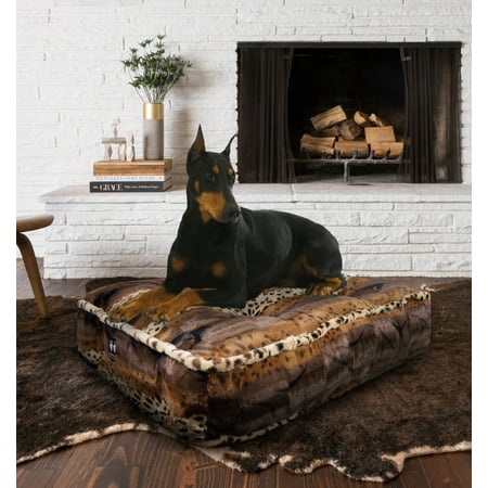 Bessie and Barnie Wild Kingdom Luxury Extra Plush Faux Fur Rectangle Pet/Dog Bed