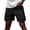 Black, variant on Men's Herringbone Textured Shorts with Drawstring Waist and Pockets Summer Causal Shorts, XL