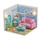 thumbnail image 1 of Casa de muñecas en miniatura con muebles de madera y LED. Kit de casa de muñecas en miniatura. S2004, 1 of 8