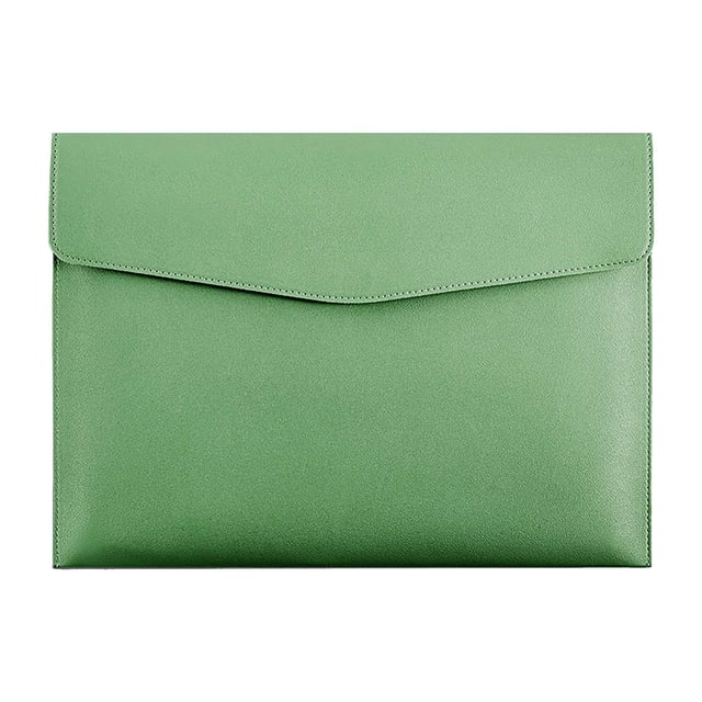 ZTTD 1 Piece PU Leather File Folders A4 Document Holder File Envelope Waterproof Portfolio Filing File Organizer for Letter Size with Snap Button Closure for Receipt Contract (Type12-Mint Green)