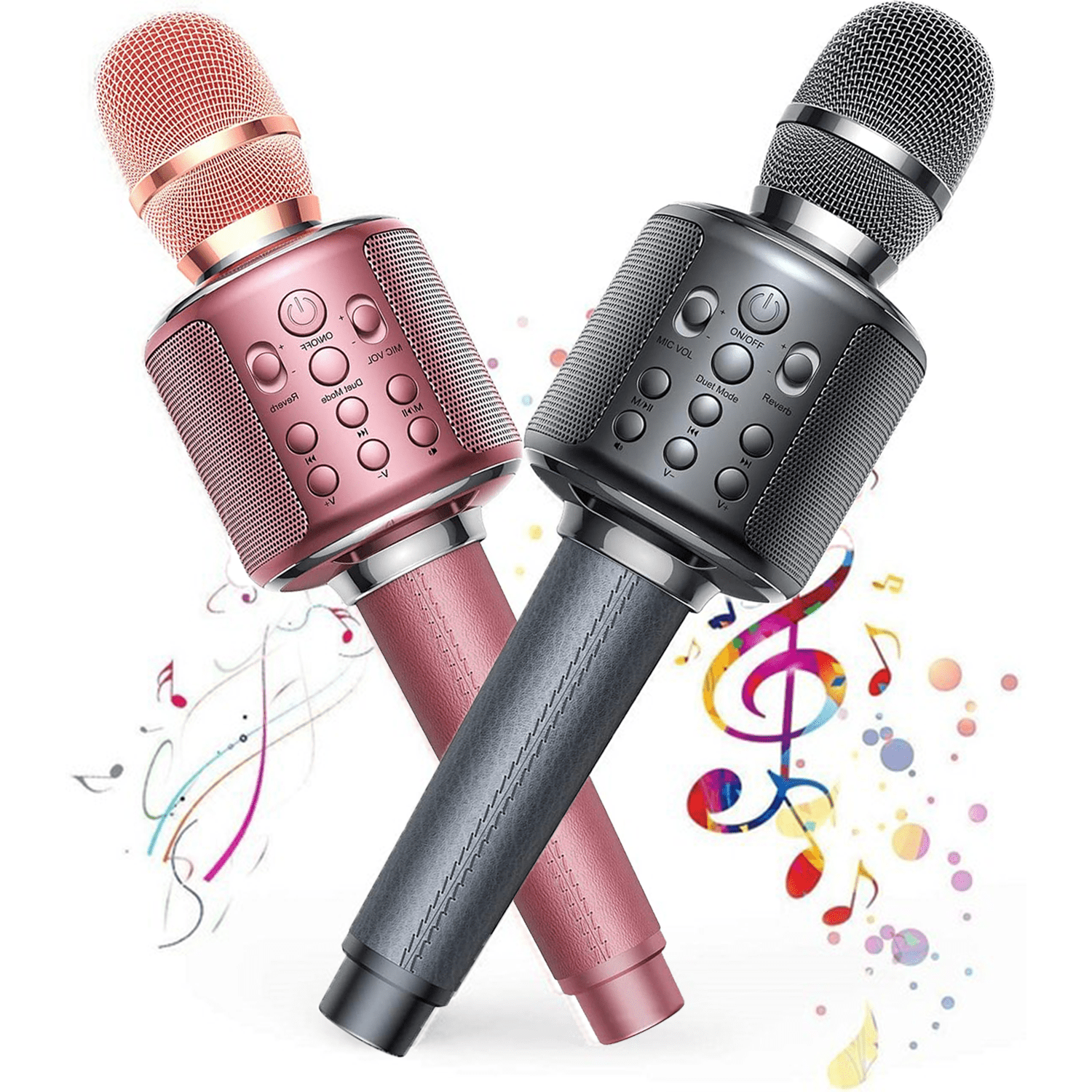 Wireless Bluetooth Karaoke Microphone Premium Portable Handheld Microphone Built-in Speaker with Multi-Function Professional Karaoke Rechargeable Player for iPhone/Android/iPad/PC etc. y11s 