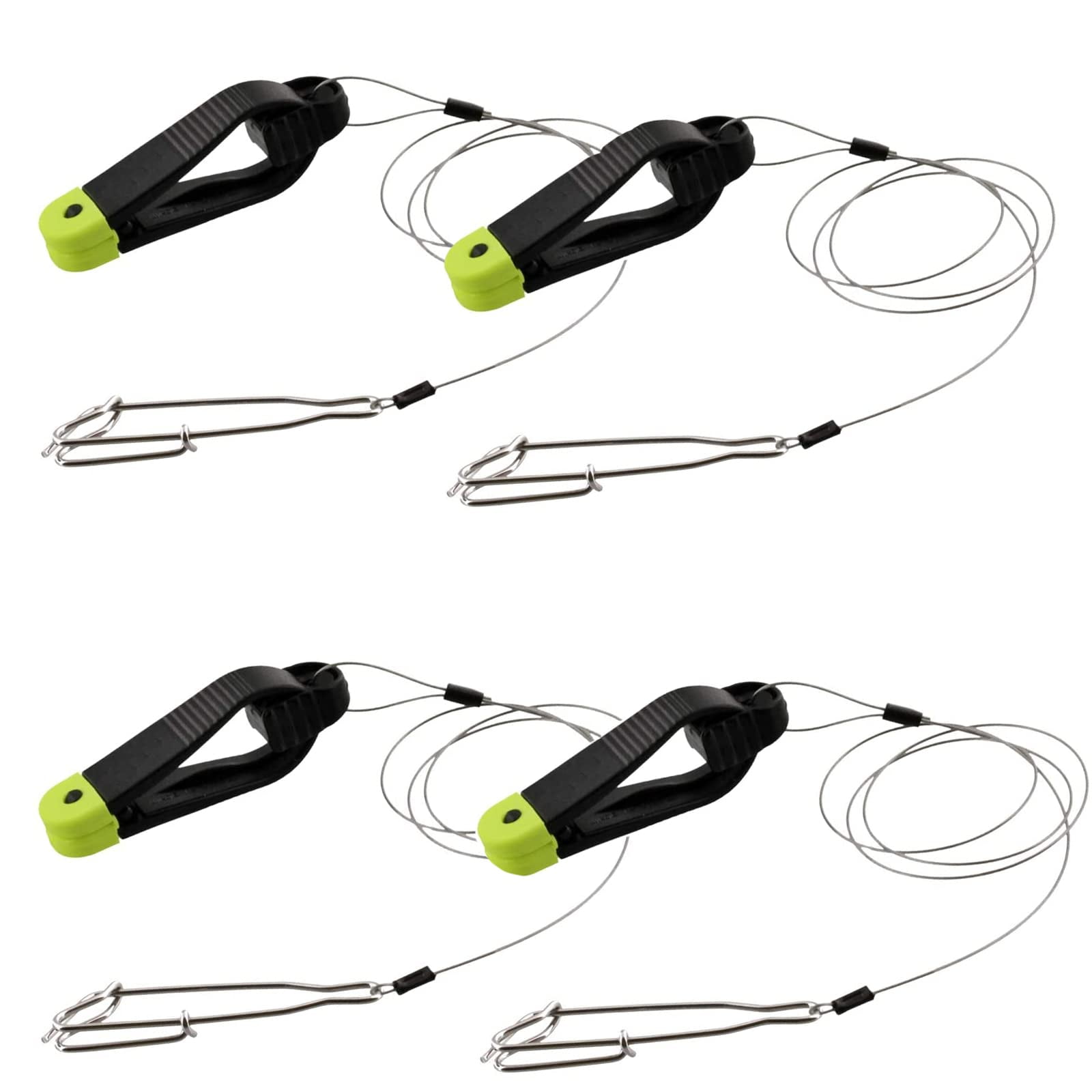 FUNORNAM 4Pcs Mini Power Grip Plus Line Release Clips with 18Inch