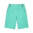 thumbnail image 4 of Cotton Linen Shorts for Women Summer Casual Elastic High Waisted Baggy Wide Leg Bermuda Shorts with Pocket, 2026 New Limited-time Off, 4 of 4