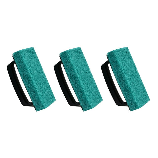 3 Pcs. Tampon à Récurer avec Manche Noir Idéal pour Application Chimique, Sûr à Utiliser sur Tout Type de Maille pour Dégraisser, Récupuser et Dégonfler dans la Salle de Nettoyage de Sérigraphie