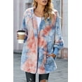 thumbnail image 1 of Women's Tie Dye Soft Fleece Hooded Open Front Coat, 1 of 7