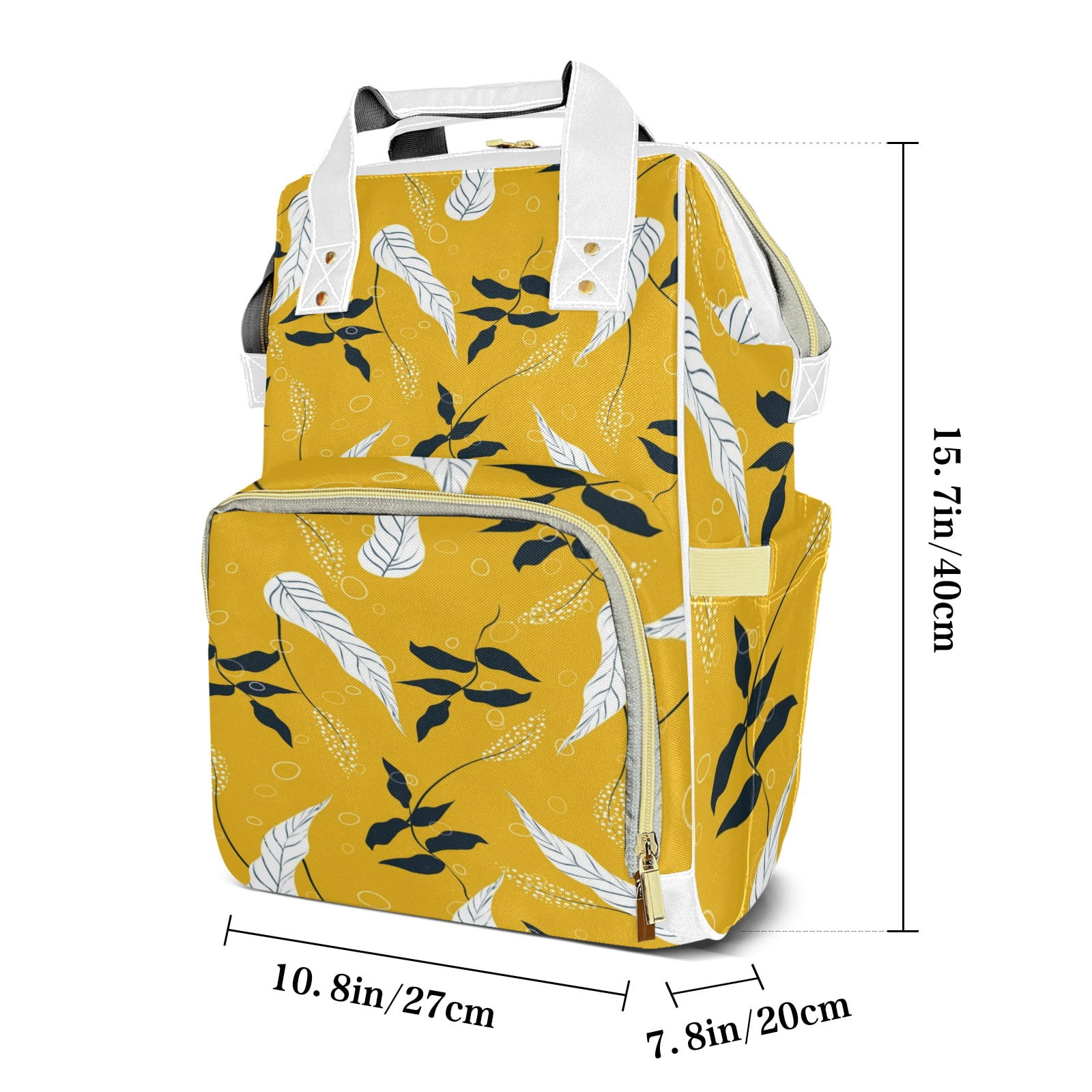 Abstract Flowers Diaper Backpack – Large Capacity, Insulated Baby Bottle Pocket, Multifunctional Mommy Bag for Boys & Girls