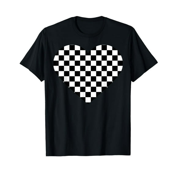 Funny Black White Checkered Gift | Cute Chess Game Women Men T-Shirt