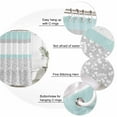 thumbnail image 6 of Aqua Grey Waterproof Fabric Shower Curtain,Chic Garden Floral Stripe Embroidery Design Waterproof Fabric Shower Curtain for Bathroom Curtains Bathtubs Shower Curtains with 12 Hooks Stall 48x72in, 6 of 8