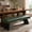 Green PU, variant on Christopher Knight Home 63" Modern PU Upholstered Bench with Black Stylish Curved Legs, Khaki