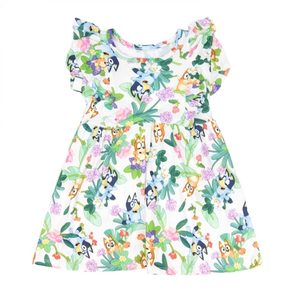 Bluey Yummy Tropical Print Toddler Girl's Dress-2T