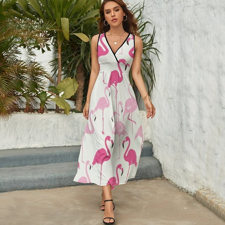 Flamingo Pattern Pattern Design Sleeveless Dress Summer Clothes for Women  Women's Clothing 2025 - Walmart.com