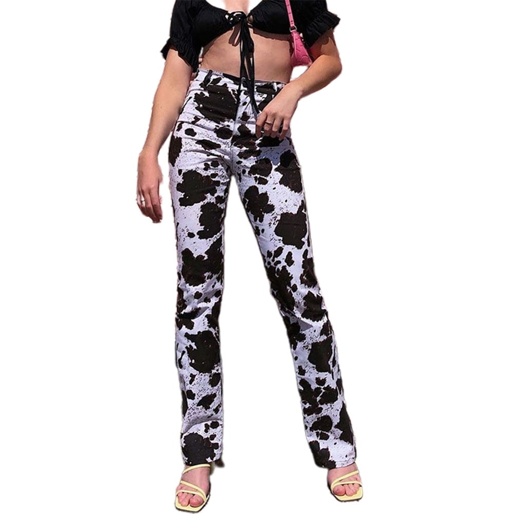 cow print cargo pants