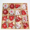 thumbnail image 2 of 12 piezas/St nueva decoración navideña colgante de madera pura alce campana copo de nieve estrellas colgante de madera árbol de Navidad colgante decoración suministros, 2 of 4