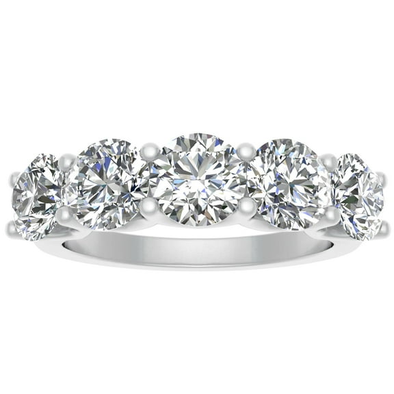 1.50ctw Diamond Five Stone Anniversary Band in 14k White Gold