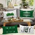 thumbnail image 2 of Christmas Throw Lumbar Pillow Covers 12x20 Set of 4, Merry Christmas Xmas Winter Decorative Holiday Cushion Pillow Cases 12 x 20 for Farmhouse Home House Room Couch Decor (Green), 2 of 6