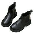 thumbnail image 4 of BOBOGOJP Girls Leather Boots Shoes Waterproof Bow Side Zip Short Boots Non Breathable Boots Black for Size 12, 4 of 5
