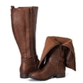 thumbnail image 2 of Love Steetly Women's Extra Wide Calf Knee High Boots, Adjustable Buckle Riding Boots, Low Block Heel Side Zipper Tall Boots for Curvy Legs., 2 of 6