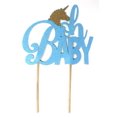 thumbnail image 1 of All About Details Unicorn Theme Oh Baby Cake Topper, 1PC, Baby Shower Cake Topper, Baby Shower Party Decoration (Glitter Pastel Blue & Gold), 1 of 4