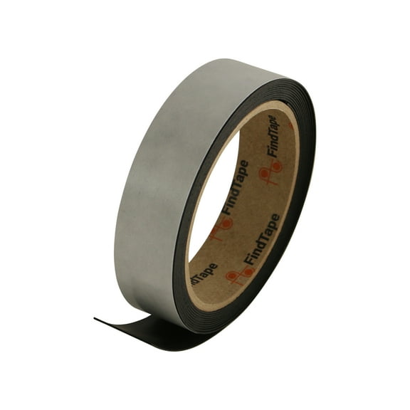 FindTape Matched Pole Magnetic Tape [Adhesive-Backed,  1/16" thickness] (MGMP): 1 in. x 100 ft. (Black) A-side only