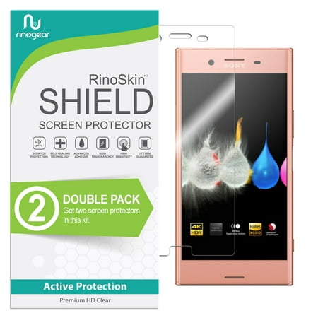 (2-Pack) Sony Xperia XZ RinoGear Flexible Screen Protector RinoGear Flexible HD Invisible Clear Shield Anti-Bubble Unlimited Replacement