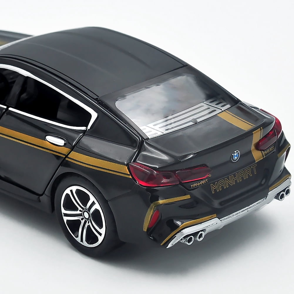The 1:32 scale is suitable for BMW M8 alloy die-cast car models, equipped with openable doors, lights, sound and spring-back function. Boys' toy cars, children's birthday gift toy cars.