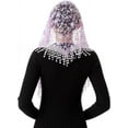 thumbnail image 4 of Triangle Lace Mantilla Veil Tulle Scarf Shawl Covering Church Veil for Mass Wedding Bridesmaids, 4 of 9