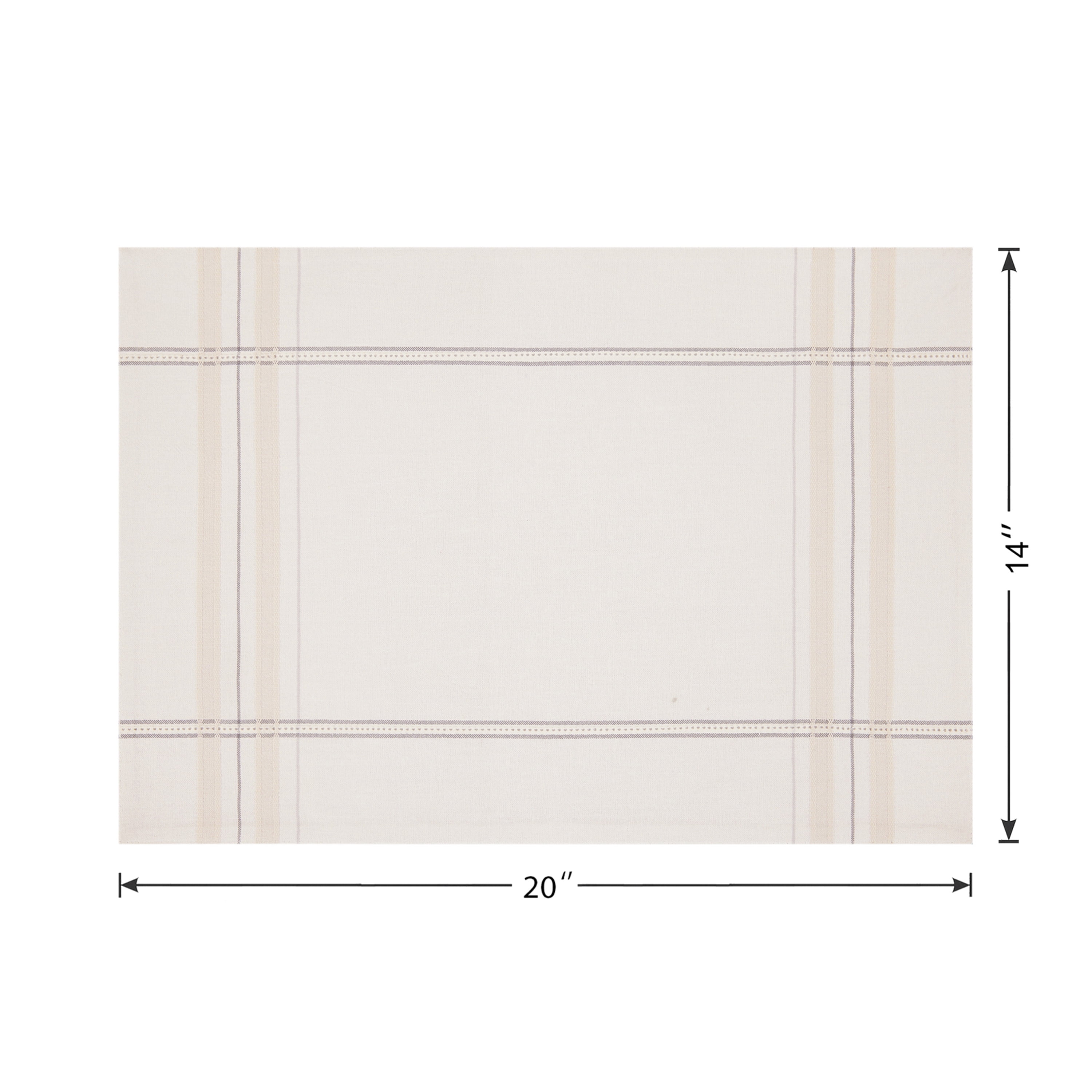 Better Homes & Gardens Tuesday Plaid Table Placemat, Soft Silver, 14 in x 20 in, Cotton