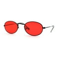 thumbnail image 1 of Hippie Micro Narrow Oval Pop Color Lens Metal Rim Sunglasses Black Red, 1 of 4