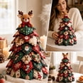 thumbnail image 5 of Christmas Patchwork Fabric Tree DIY Craft Kit,Plaid Quilted Tabletop Mini Tree Making Set With Doll Topper,Handmade Decor For Mantel,Table,Winter Holiday Home Decor A-Reindeer A, 5 of 6