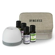Homedics Essential Oil Diffuser Gift Set Aromatherapy Kit with Essential Oils Ultrasonic Diffuser Replacement Pads USB Travel Case
