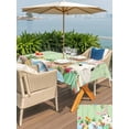 thumbnail image 4 of Outdoor Tablecloth with Umbrella Hole and Zipper, Easter Bunny Rectangle Table Cloth 52x70 Inch Waterproof Tablecloth, Farmhouse Colorful Eggs Tulip Wood Grain Green Picnic Table Cover for Patio, 4 of 7